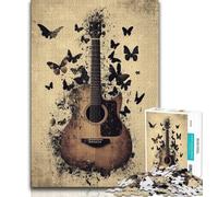 Puzzle 1000 pièces Guitare Papillon pour Adolescents, Jouets éducatifs et Anti-Stress, avec Père Noël (38x26cm)