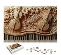 Puzzle 1000 Pièces Guitares, Puzzle 1000 Pièces pour Adultes et Enfants à Partir de 14 Ans, Musique Puzzles Bois avec Une Boîte d'Emballage Exquise, Puzzles pour Décoration Murale, Cadeau Femme, -6214