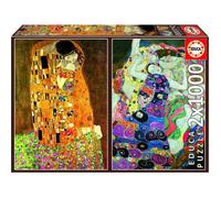 Educa - Puzzle de 1000 pièces pour Adultes | Art Collection. Klimt: Le Baiser + Les Vierges. Recommandé à partir de 14 Ans (18488)