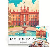 Puzzle 1000 pièces Hampton Palace Courtyard | 38x26cm Cadeaux pour femmes interaction parent-enfant idéal pour décorer un bureau
