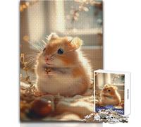 Puzzle 1000 pièces - Hamster Mignon Tenant Une Graine - Jeu éducatif, Analyse et logique - Idée Cadeau pour Un Père Noël Secret - Dimensions : 38x26cm