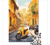 Puzzle 1000 pièces Hanoi Travel Poster | Découpe précise mais amusant et humoristique avec une affiche et une fiche de questionsréponses assorties 50x75cm