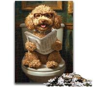 Puzzle 1000 pièces Happy Goldendoodle, décoration Murale Artistique et idée Cadeau d'anniversaire pour Amis, Bureau à Domicile 38x26cm