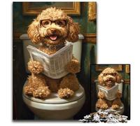 Puzzle 1000 pièces Happy Goldendoodle, Jeux éducatifs, avec Affiche et fiche de Questions-réponses, pour Les 14 Ans et Plus, 50x75cm