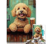 Puzzle 1000 pièces Happy Goldendoodle pour Adolescents, Anti-Stress, défi Difficile, renforce l'amour Entre Couples 26x38cm