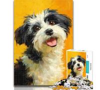 Puzzle 1000 pièces Happy Puppy Puzzle 1000 pièces pour Adultes et Adolescents, Collection d'artistes, Beaux-Arts pour Les 14 Ans et Plus 26x38cm
