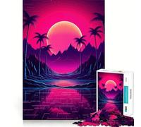 Puzzle 1000 pièces Harmonie Tropicale au crépuscule Découpe soignée Décoration Logique Jeu de réflexion Calme Temps de Jeu Décoration de Noël Cadeau (38x52cm)