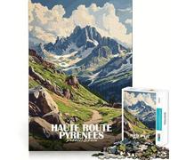 Puzzle 1000 pièces Haute Route Pyrénées Paysage Art Découpe précise Jeu cognitif et Amusant Loisirs Scène de Noël (38x52cm)