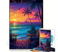 Puzzle 1000 pièces Hawaï Cosy Pixel Art,Jeu d'articulation Fin et Amusant pour résoudre des problèmes,Jeu Calme,décoration de Noël,Cadeau (50x75cm)
