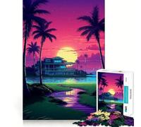 Puzzle 1000 pièces Hawaï Maui Pixel Art,Jouet d'articulation Amusant et Stimulant pour l'esprit,idéal pour Un Moment de détente et de Paix,pièce Artistique de Noël (38x52cm)