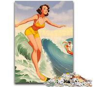 Puzzle 1000 pièces Hawaii Surfer Girl Aidez Le Cerveau à exercer des Jouets addictifs pour cultiver la Patience, adapté aux Couples (Taille 50x70cm)