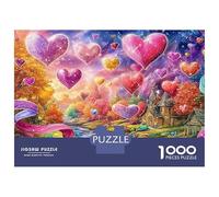 Puzzle 1000 pièces Heartland Fantasy en Carton Premium Mat, thème Cœur Cosmique, pour Adultes. Idéal pour se détendre et se divertir à la Maison. Dimensions : 38 x 26 cm.