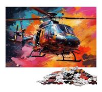Puzzle 1000 pièces Hélicoptère coloré pour Adultes pour Les Parents, Les Amoureux et Les Amis - 14 Ans et Plus. 26 x 38 cm / 10,23 x 14,96 Pouces.