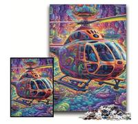 Puzzle 1000 pièces Hélicoptère coloré Puzzle Impossible pour Adultes 50x75cm Idée Cadeau d'anniversaire, Jeu de réflexion Stimulant
