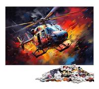 Puzzle 1000 pièces Hélicoptère coloré Puzzles pour Adultes Activité à Domicile pour Les Vacances, Les Anniversaires et Les soirées de Jeux en Famille 26 x 38 cm / 10,23 x 14,96 Pouces