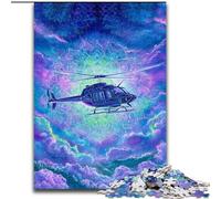 Puzzle 1000 pièces Hélicoptère de rêve pour Adultes et Adolescents, Jouets éducatifs et Jeux familiaux avec Affiche et fiche de Questions-réponses (Taille 50x75cm)