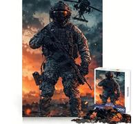 Puzzle 1000 pièces Hélicoptère et Zone de Combat pour Adolescents renforce la mémoire, apaise et détend, Bords Lisses, Un Cadeau Exceptionnel (38x52cm)