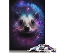 Puzzle 1000 pièces Hérisson Animal Galaxie Puzzle Coloré Cadeaux de Noël pour Hommes pour Enfants de 12 Ans et Plus Cadeau de Noël 1000 pièces (75x50cm)