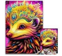 Puzzle 1000 pièces Hérisson coloré pour Adultes, Puzzle en Carton, Divertissement Relaxant, Cadeau de Noël idéal et décoration d'intérieur 26x38cm / 10,23x14,96 Pouces