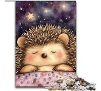 Puzzle 1000 pièces Hérisson endormi Puzzles pour Adultes 1000 pièces pour Adolescents et Famille, Cadeau de Noël idéal (Taille 50x75cm)