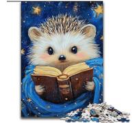 Puzzle 1000 pièces Hérisson Lecture, pour Les 14 Ans et Plus pour Un Jeu éducatif, Un défi, Un Jouet, Un Cadeau pour Les Anniversaires (Taille 26x38cm)