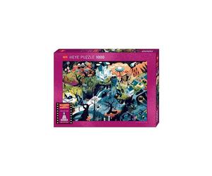 Puzzle 1000 pièces Heye Movie Masters Tim Burton collage illustré rectangulaire magenta/violet