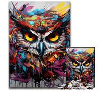 Puzzle 1000 pièces Hibou, Casse-tête Stimulant pour Adolescents, Jeu interactif et Amusant en Famille 50x75cm / 19,68x29,52 Pouces