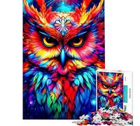 Puzzle 1000 pièces Hibou coloré Activités Amusantes à la Maison Défi Difficile Jeu Impossible pour Les 14 Ans et Plus (38x52cm)