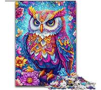 Puzzle 1000 pièces Hibou coloré, pour Les Enfants de 14 Ans et Plus, Jeu éducatif, défi, Jouet, Cadeau d'anniversaire (Taille 26x38cm)