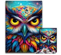 Puzzle 1000 pièces Hibou coloré, Puzzle Impossible pour Adultes, idéal pour Les Adolescents et Les collectionneurs, Cadeau de Voyage, activité familiale 50x75cm / 19,68x29,52 Pouces