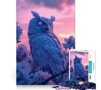 Puzzle 1000 pièces Hibou Coucher de Soleil esthétique Cadeau pour Adultes Stimule la mémoire et détend l'esprit Découpe de qualité supérieure Surprise chaleureuse (38x26cm)