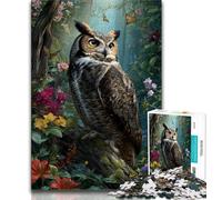 Puzzle 1000 pièces Hibou de la Jungle pour Adultes et Adolescents, Difficile à réaliser, mais Amusant et Humoristique, décoration d'intérieur et Cadeaux Uniques (38x26cm)