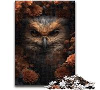 Puzzle 1000 pièces Hibou et Fleurs Convient aux 14 Ans et Plus Jouet intellectuel Jeu éducatif pour Anniversaire et Noël 26x38cm