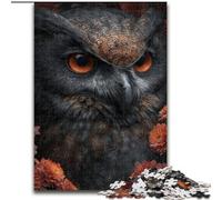 Puzzle 1000 pièces Hibou et Fleurs pour Adultes et Adolescents, à partir de 14 Ans, Art déco, Jeux de Famille, Cadeaux de Noël et d'anniversaire (26x38cm)