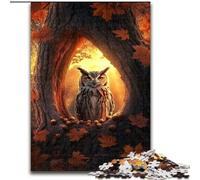 Puzzle 1000 pièces Hibou Fleurs pour Adultes et Adolescents, Anti-Stress, Vacances à la Maison, Passe-Temps et Amour Entre Couples (50x75cm)