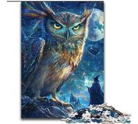 Puzzle 1000 pièces Hibou la Nuit, pour Les Enfants de 14 Ans et Plus, Jeu éducatif, défi, Jouet, Cadeau d'anniversaire (Taille 26x38cm)
