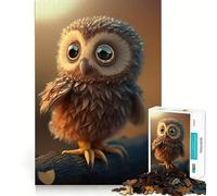 Puzzle 1000 pièces Hibou Mignon pour Adultes Jeu de réflexion et de détente Décoration Murale Transparente (50x75cm)