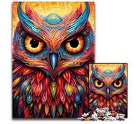 Puzzle 1000 pièces Hibou pour Adultes, idéal pour se détendre et se Mettre au défi, décoration d'intérieur colorée, pour Les Amis 26x38cm / 10,23x14,96 Pouces