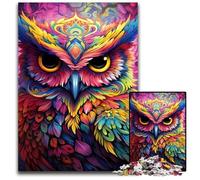 Puzzle 1000 pièces Hibou Rose pour Adultes, idéal pour se détendre et se Mettre au défi, décoration d'intérieur colorée, pour Les Amis 50x75cm / 19,68x29,52 Pouces