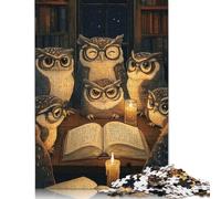 Puzzle 1000 pièces Hiboux lisant à la Lueur des Bougies pour Adultes, Cadeau d'halloween, Puzzles pour Adultes et Adolescents à partir de 12 Ans, 1000 pièces (75 x 50 cm) <