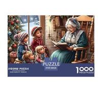 Puzzle 1000 pièces Histoire de Noël - Grand-Mère Qui Raconte Une Histoire aux Enfants, Papier Recy ctivité Familiale & Décoration 38x26cm