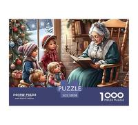 Puzzle 1000 pièces Histoire de Noël - Grand-Mère Qui Raconte Une Histoire aux Enfants, Puzzle pour Adultes, Activité & Décoration Murale 52x38cm