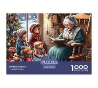 Puzzle 1000 pièces Histoire de Noël - Grand-Mère Qui Raconte Une Histoire aux Enfants, Puzzle Très Difficile, Jeu Familial Stimulant pour Adultes 70x50cm