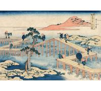 Puzzle 1000 pièces - Hokusai - Image Ancienne du Pont à Huit Parties dans la Province de Mikawa
