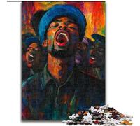 Puzzle 1000 pièces Homme Africain en Bois, idéal pour se détendre et se Mettre au défi, décoration d'intérieur colorée, pour Les Amis, Taille 50x75cm