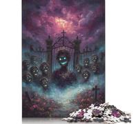 Puzzle 1000 pièces : Horde de Zombies émergeant d'une Porte de cimetière, pour Adultes, Puzzles en Bois, Casse-têtes pour Enfants, 1000 pièces (75 x 50 cm)