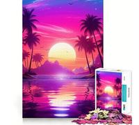 Puzzle 1000 pièces Horizon Tropical aux Teintes harmonieuses, Jeu de développement cognitif, Moment de Calme et de Divertissement, décoration de Noël (50x75cm)