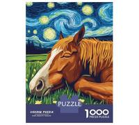 Puzzle 1000 Pièces Horse in Starry Night Puzzles pour Adultes, Jouet, Décoration Murale, Course De Vitesse Manuelle, Idéal comme Cadeau pour Toute La Famille 70x50cm/1000pcs