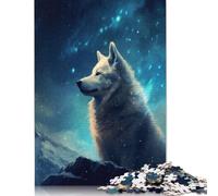 Puzzle 1000 pièces Husky Night pour Adultes, Jouets éducatifs, Jeux en Famille, Cadeaux d'anniversaire, 1000 pièces (38 x 26 cm)