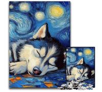 Puzzle 1000 pièces Husky Night Sky, Jeu Familial interactif et Stimulant, Jouet éducatif 50x75cm/19,68x29,52 Pouces
